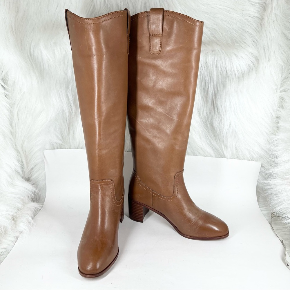 Lauren Ralph Lauren Women's Carla Tall Dress Boots Deep Saddle Tan Size 6.5B - Picture 2 of 16